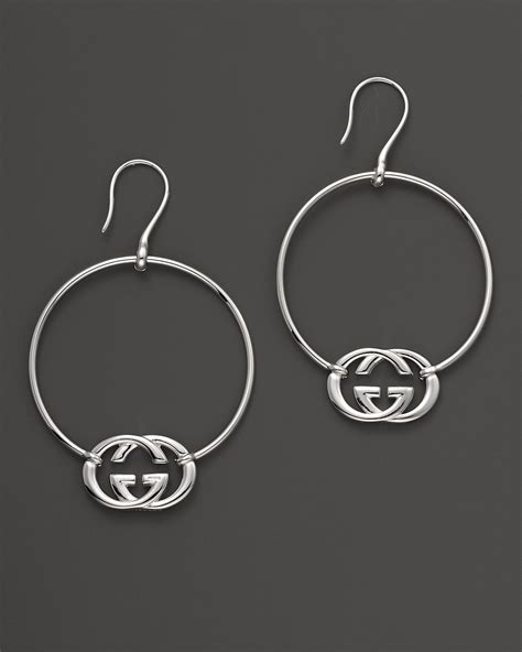 silver gucci hoop earrings